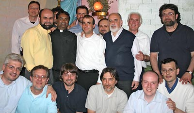 Father Nathan with the community of the Ramirian monks Father Nathan with the community of the Ramirian monks