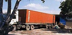 The container at destination